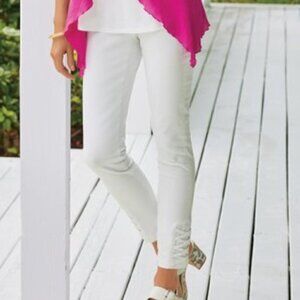 Soft Surroundings White Ultimate Denim Jacinto Ankle Jeans Elastic Waist Medium